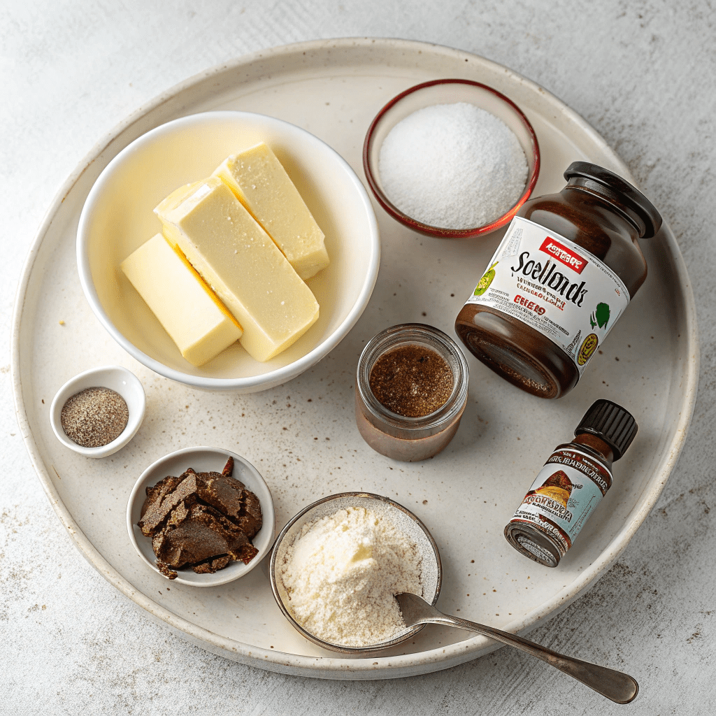 Ingredients for Fluffy Nutella Buttercream Frosting