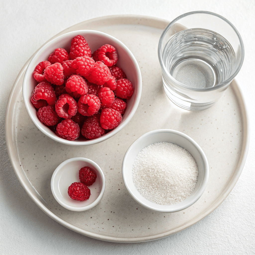 Simple Ingredients for Raspberry Sauce