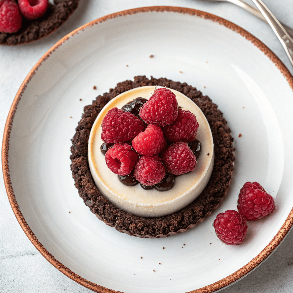 Ingredients for Chocolate and Raspberry Panna Cotta Tart