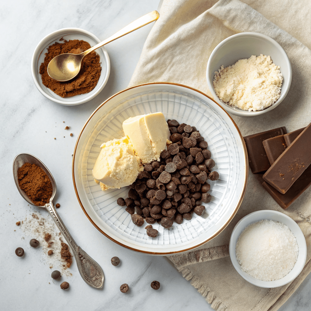 Ingredients for Chocolate Mug Cake Trio
