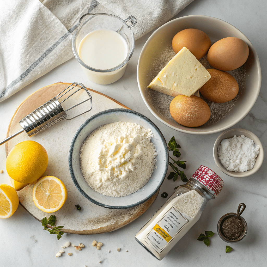 Ingredients for Italian Ricotta Cake With Plums