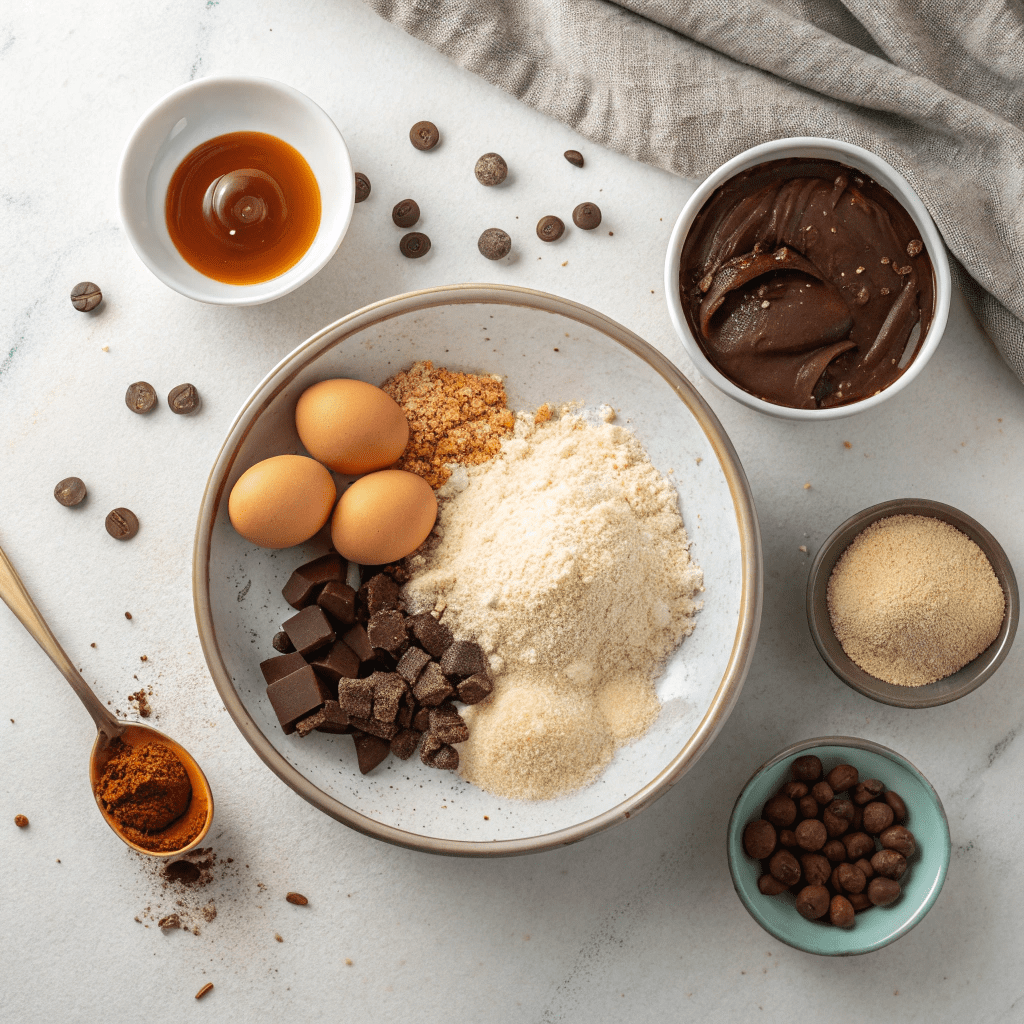 Ingredients for the Best Fudgy Keto Brownies