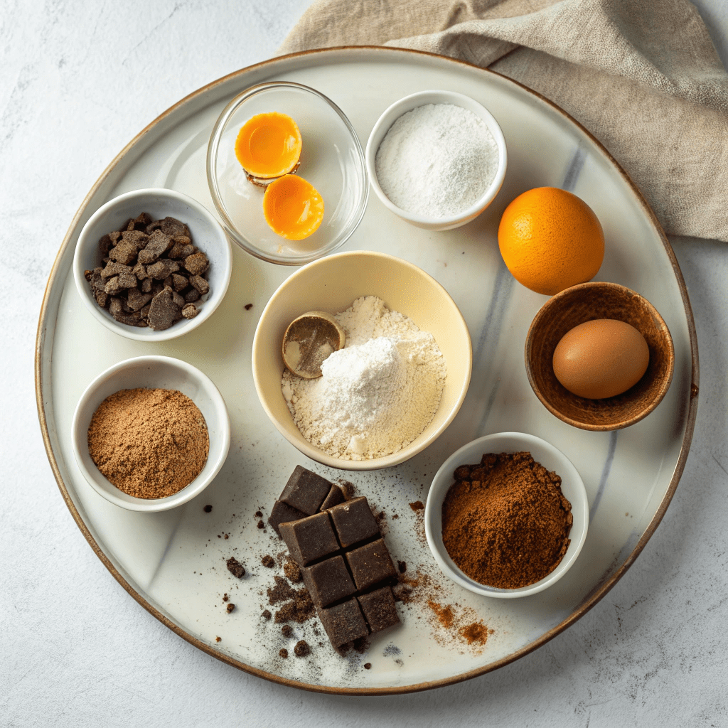 Ingredients for the Best-Ever Chocolate and Orange Cake