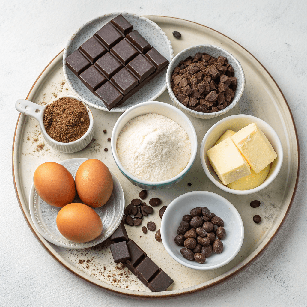 Ingredients for Giant Chocolate Lava Cake