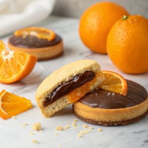 Orange Shortbread with Chocolate Orange Truffle Filling
