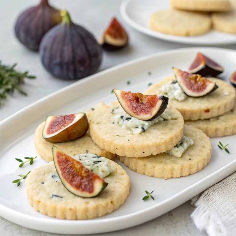 Blue Cheese Fig Savory Shortbread Cookies