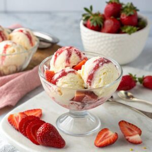 No-Machine Strawberry Cheesecake Ice Cream Recipe