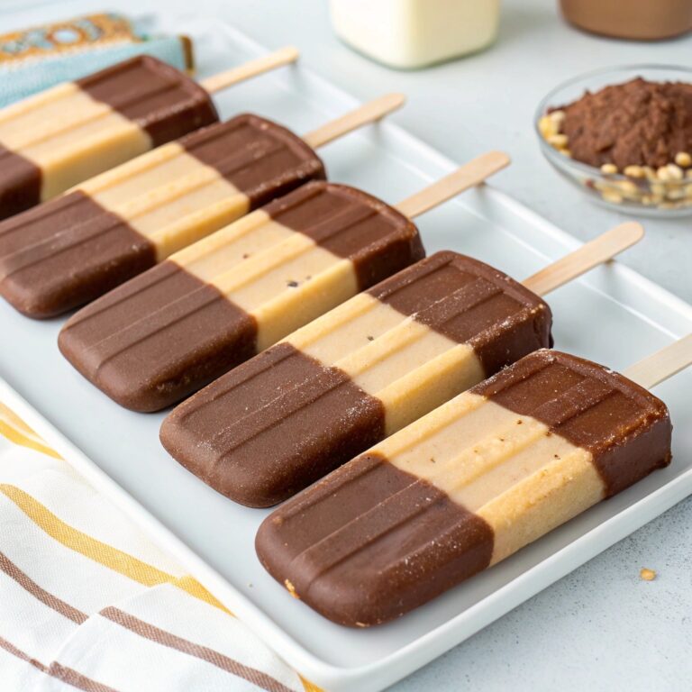 Chocolate and Peanut Butter Popsicles Recipe