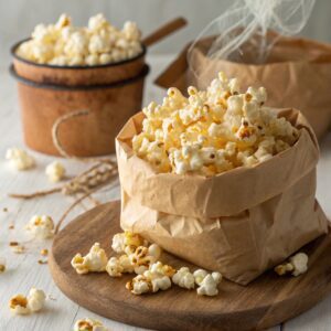 Homemade Microwave Popcorn Made in a Brown Paper Bag Recipe