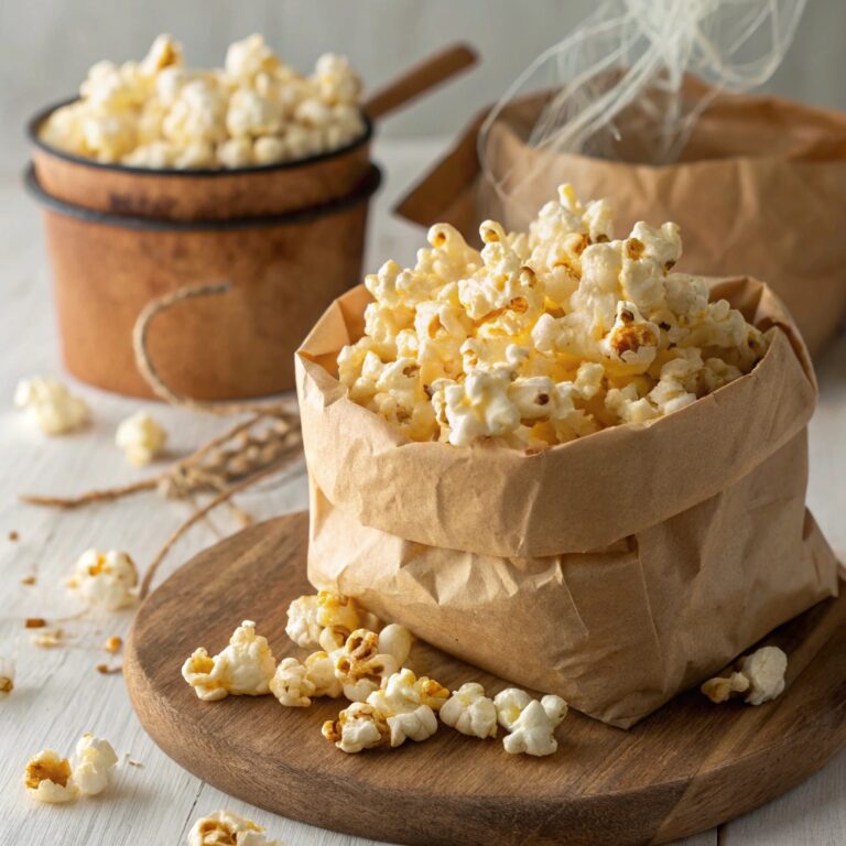 Homemade Microwave Popcorn Made in a Brown Paper Bag Recipe