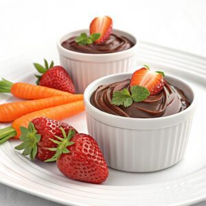 Chocolate Mousse Pots with Strawberry Carrots Recipe
