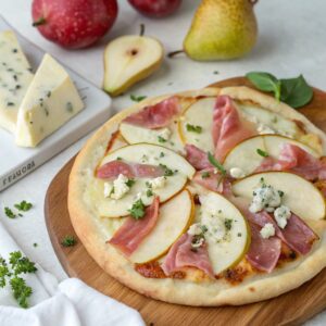 Pear, Prosciutto, and Gorgonzola No-Knead Pizza Recipe