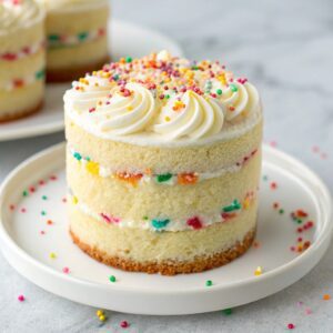 Mini Funfetti Cake (featuring the KitchenAid Artisan Mini Stand Mixer) Recipe