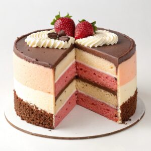 3 Layer Neapolitan Cake (Chocolate, Vanilla & Strawberry) Recipe