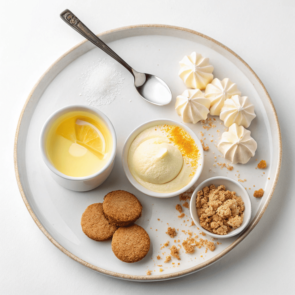 Ingredients for Lemon Meringue Pie Ice Cream (No Machine)