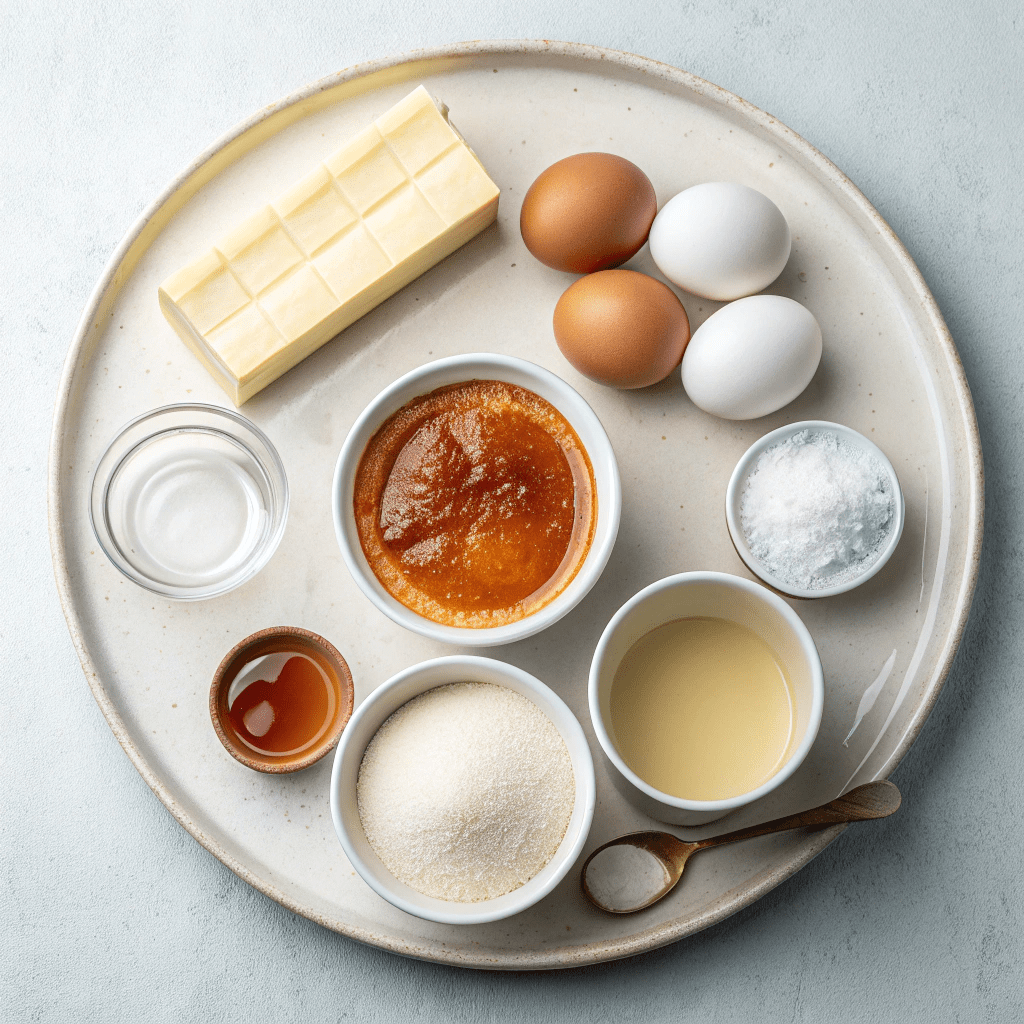 Ingredients for Flan (Creme Caramel)