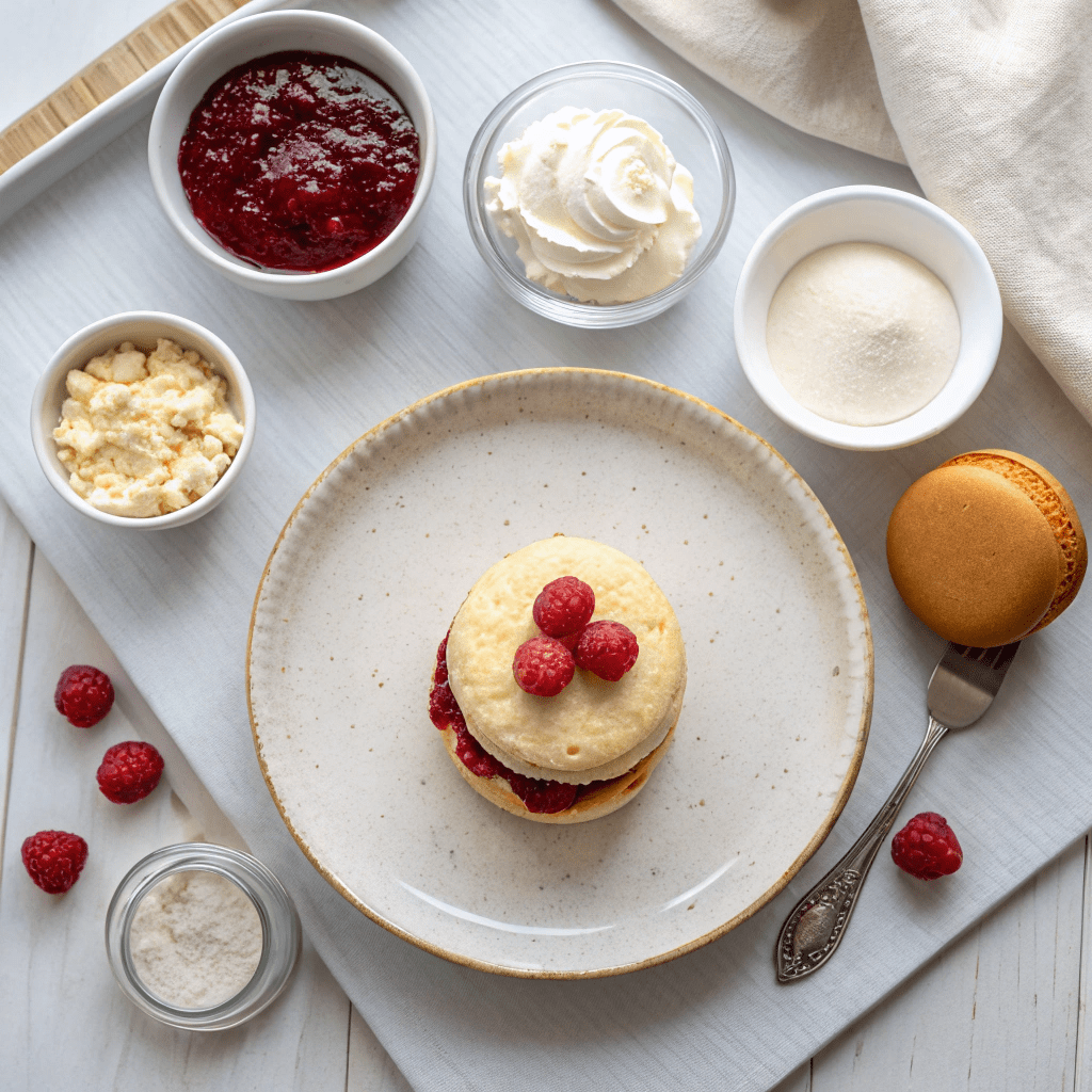Ingredients for French Macaron “Jelly Donuts”