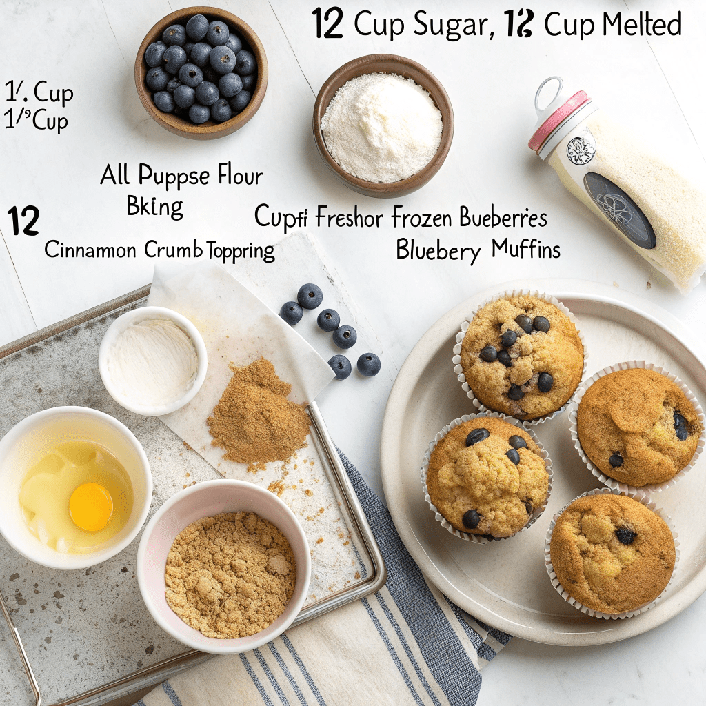 Ingredients for Gemma’s Best Ever Blueberry Muffins