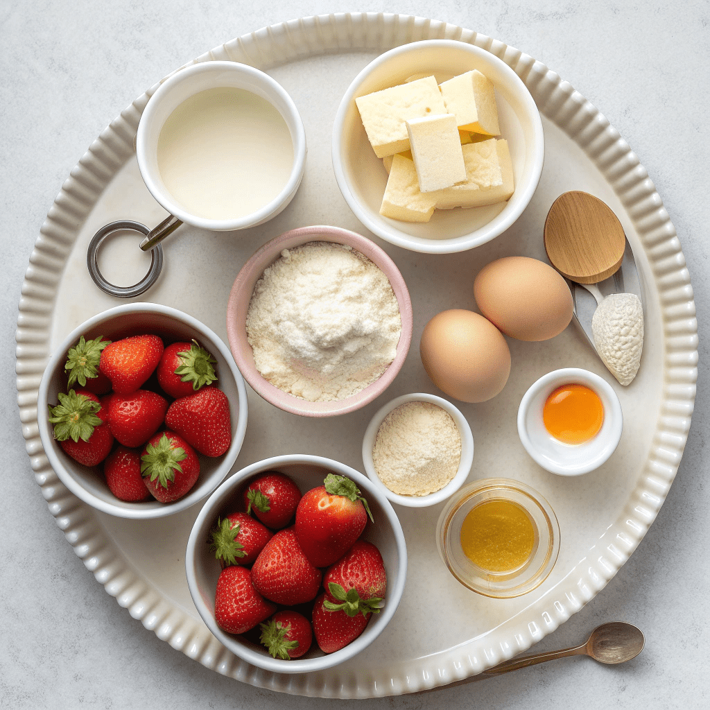 Ingredients for Strawberry Cream Cheese Cobbler