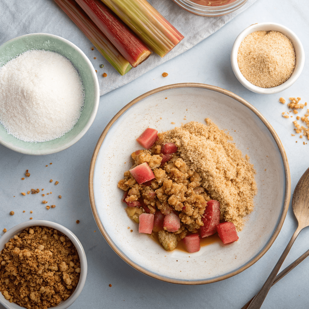 Ingredients for Simple Rhubarb Crisp