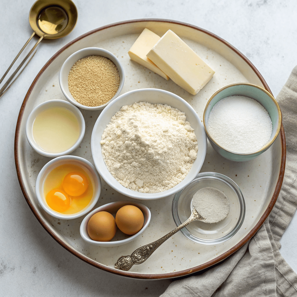 Ingredients for 1-Hour Homemade Hamburger Buns