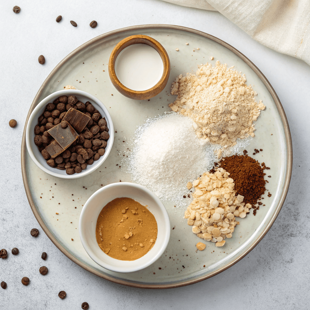 Ingredients for Chocolate & Oat No-Bake Cookies (Vegan)