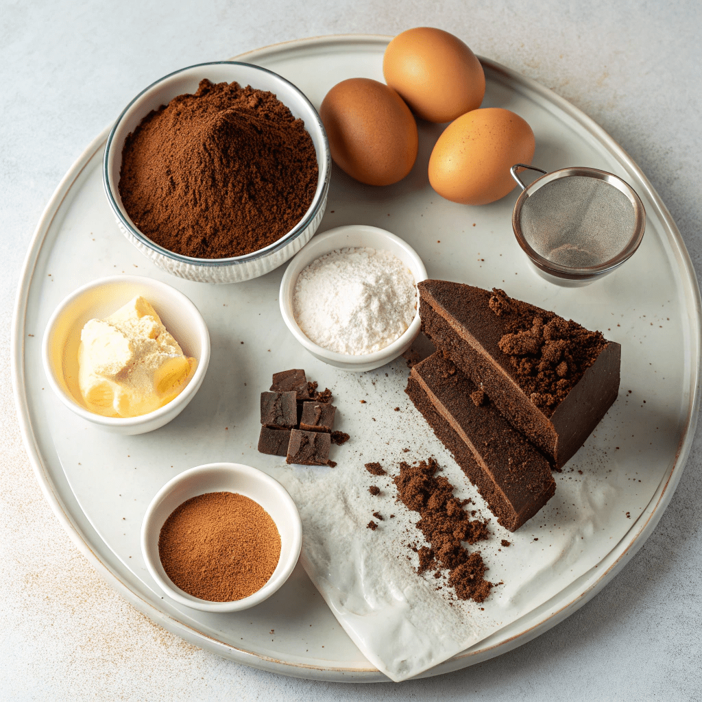 Ingredients for Incredible Chocolate Cupcakes with Chocolate Fudge Frosting