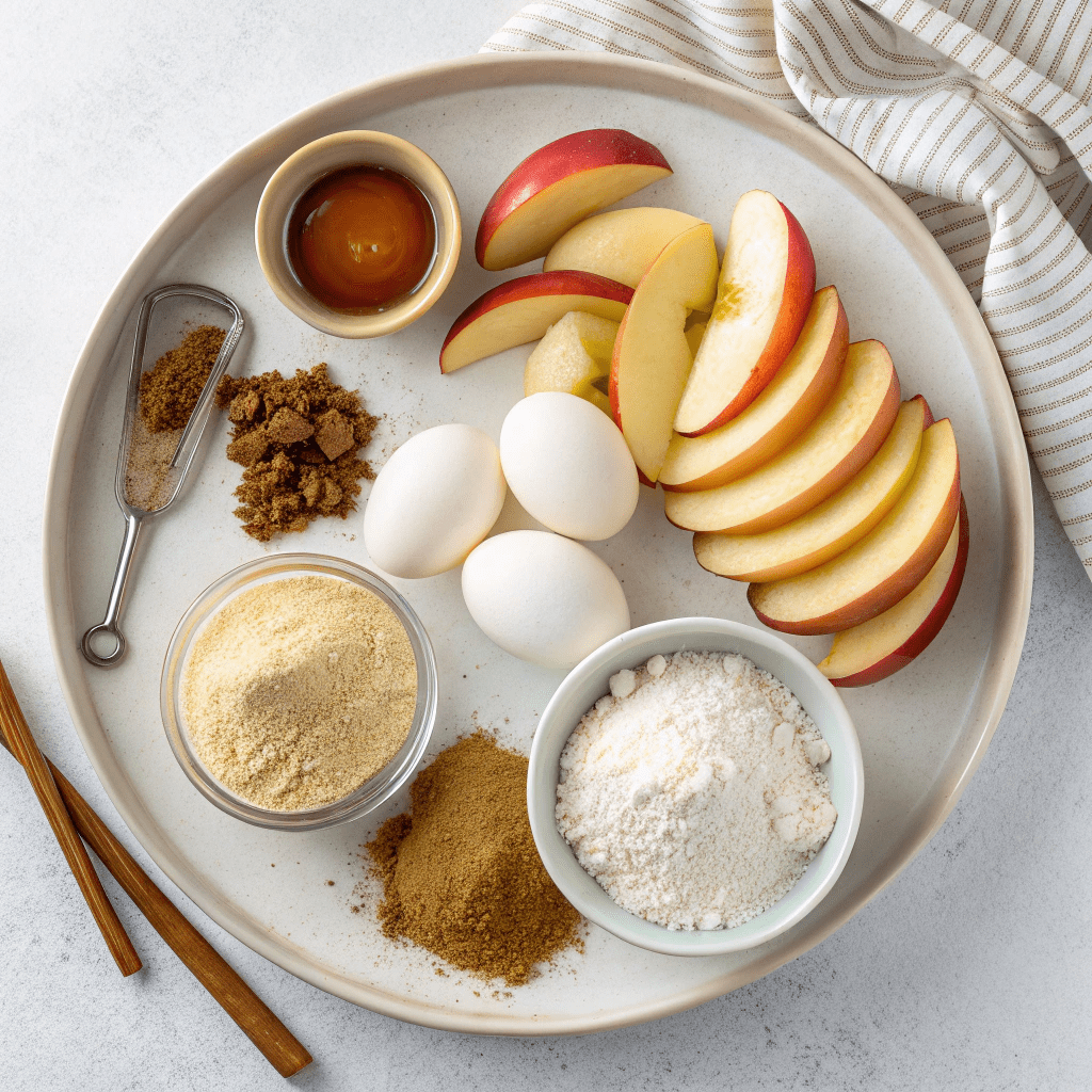 Ingredients for Decadent Caramel Apple Upside Down Cake