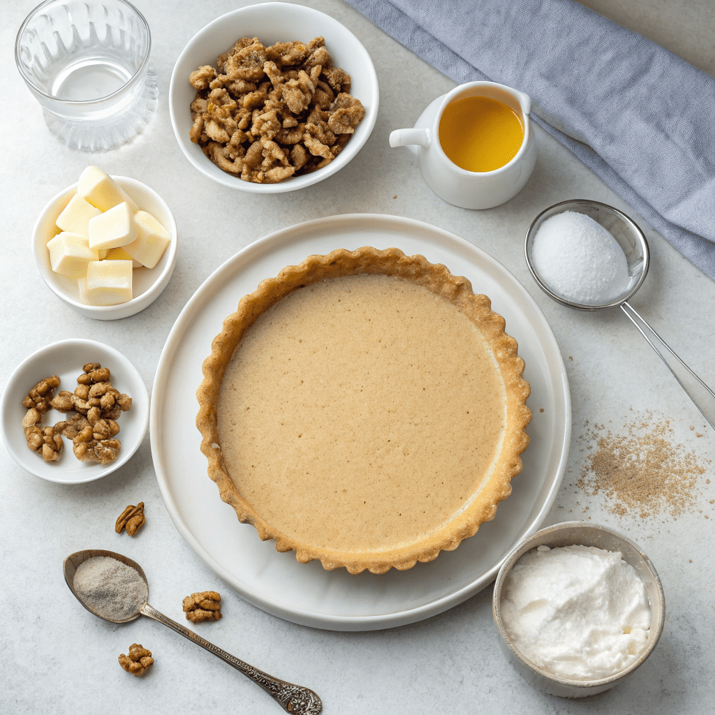 Ingredients for French Walnut-Caramel Tart