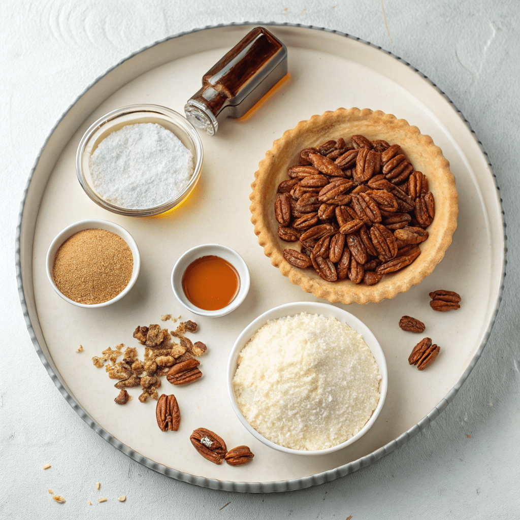 Ingredients for Vegan Pecan Pie Bars (Sugar Free)