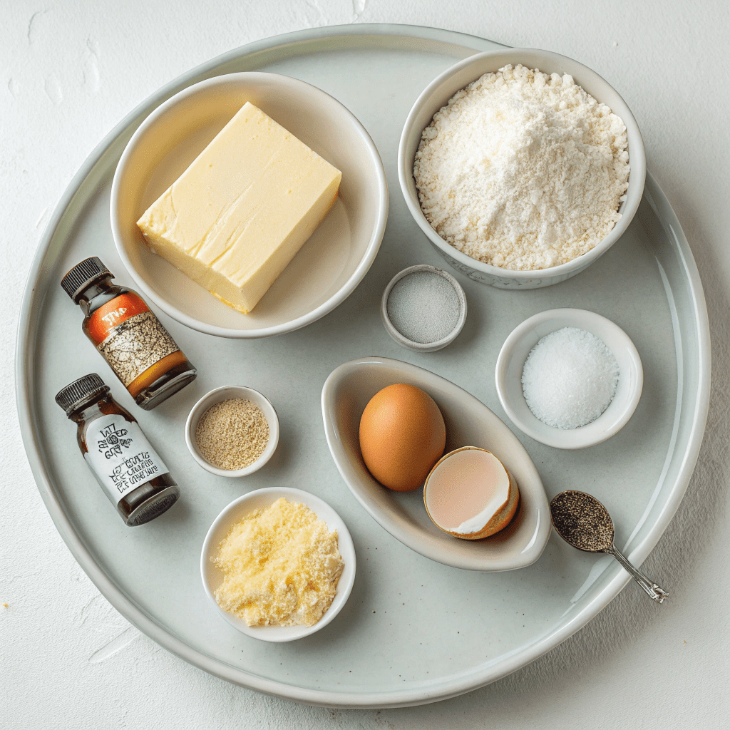 Ingredients for Coconut Cream Cheese Pound Cake