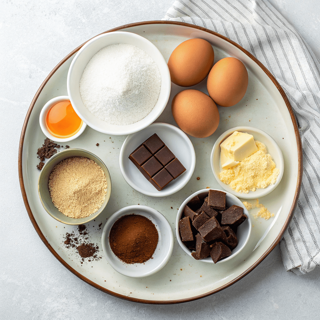 Ingredients for Decadent Caramel Brownies