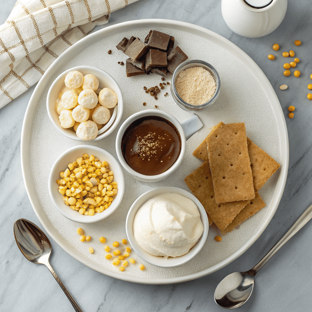 Ingredients for Homemade Marshmallow Sauce and S’more Ice Cream Sundae
