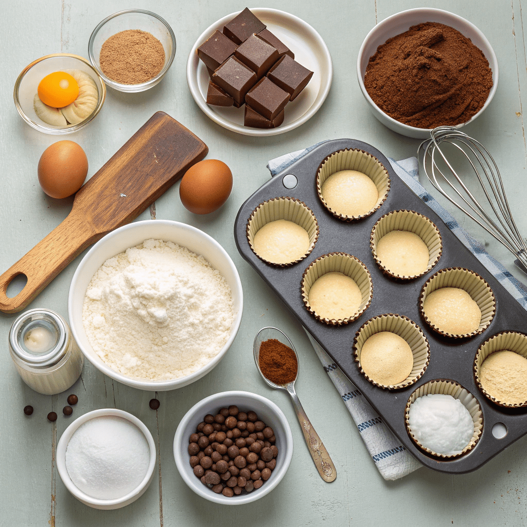 Ingredients for Chocolate and Peanut Butter Cake