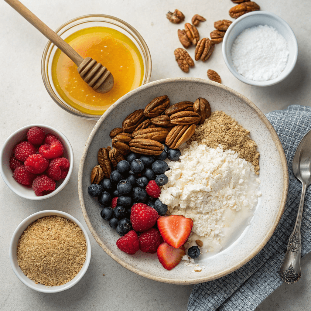 Ingredients for a Healthy Breakfast Crisp (Gluten Free)