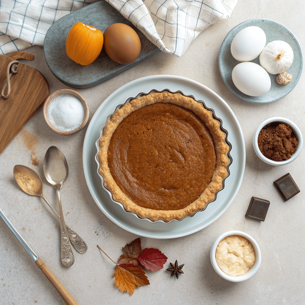 Ingredients for Chocolate Swirl Pumpkin Pie