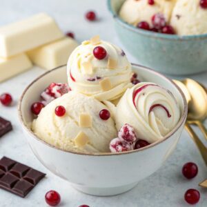 White Chocolate and Cranberry Ice Cream Recipe