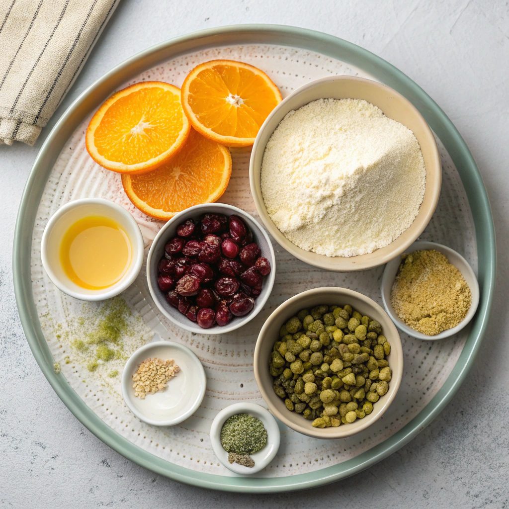 Cranberry Pistachio Shortbread Cookies Ingredients