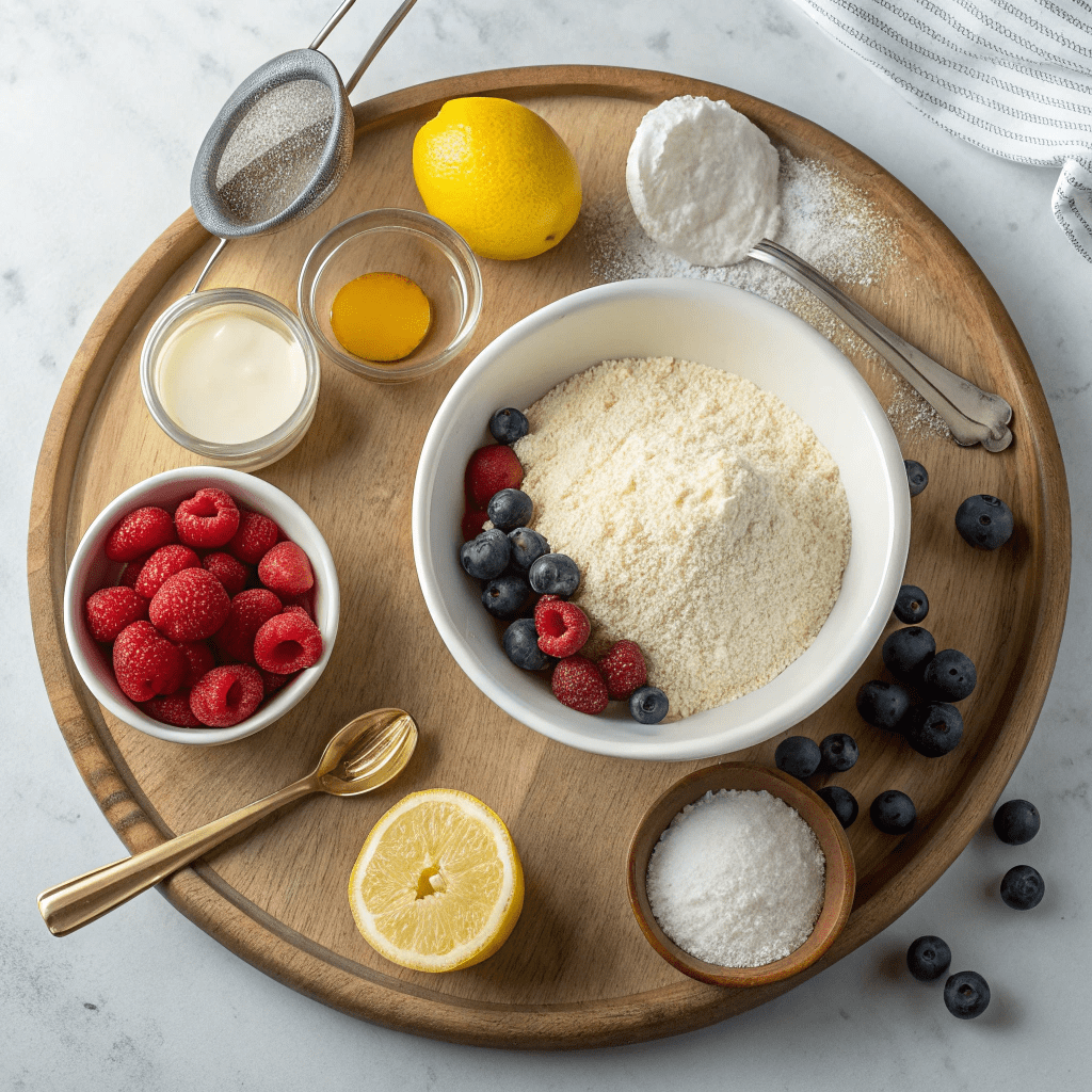 Ingredients for No Sugar Added Berry Cobbler (Low Carb)