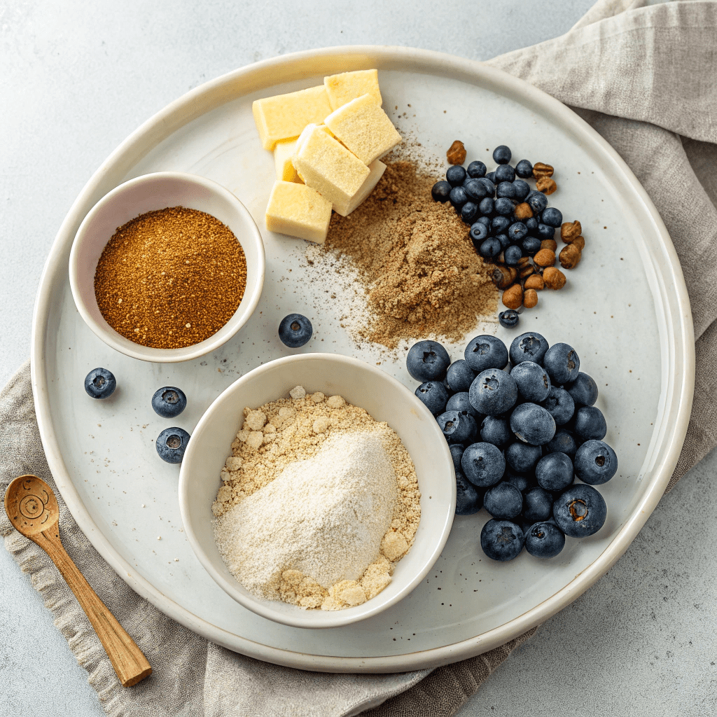 Ingredients for Homemade Blueberry Buckle