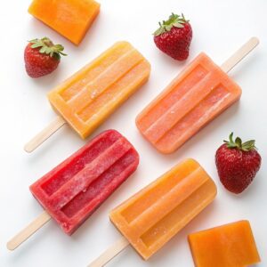 Cantaloupe & Strawberry Popsicles Recipe