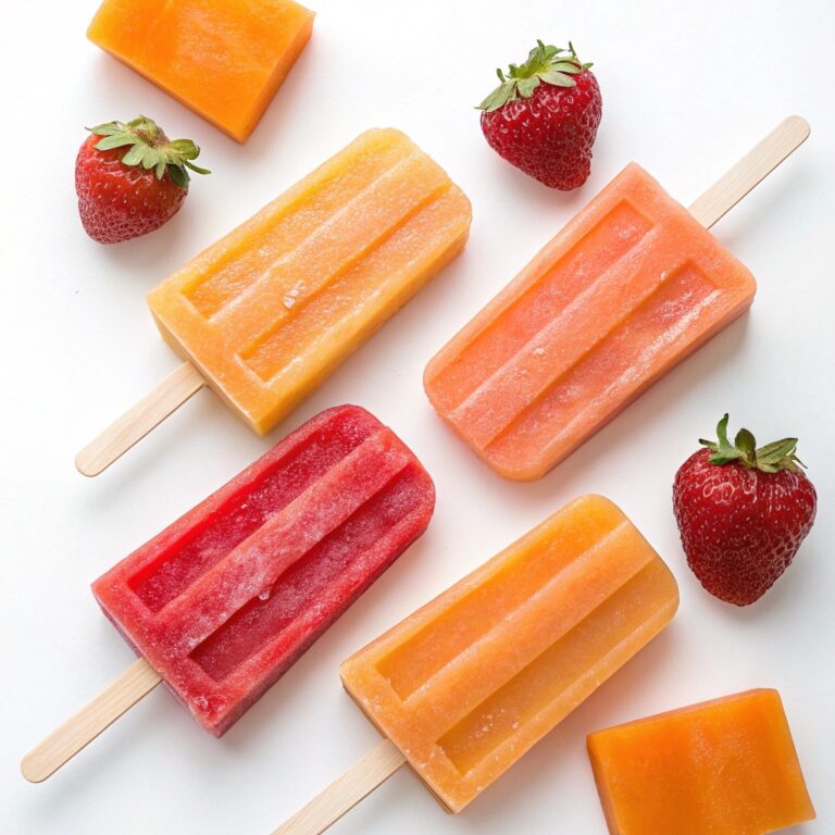 Cantaloupe & Strawberry Popsicles Recipe