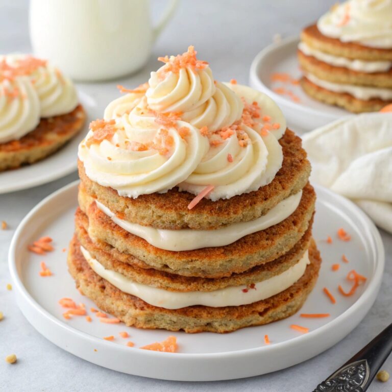 Carrot Cake Pancakes with Cream Cheese Frosting