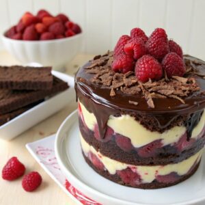Chocolate Fudge Brownie & Raspberry Trifle Recipe
