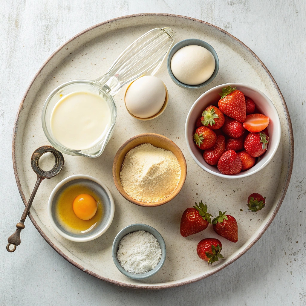 Ingredients for The Easiest Homemade Strawberry Gelato