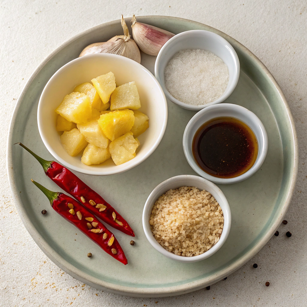 Simple Ingredients for Pineapple Chutney