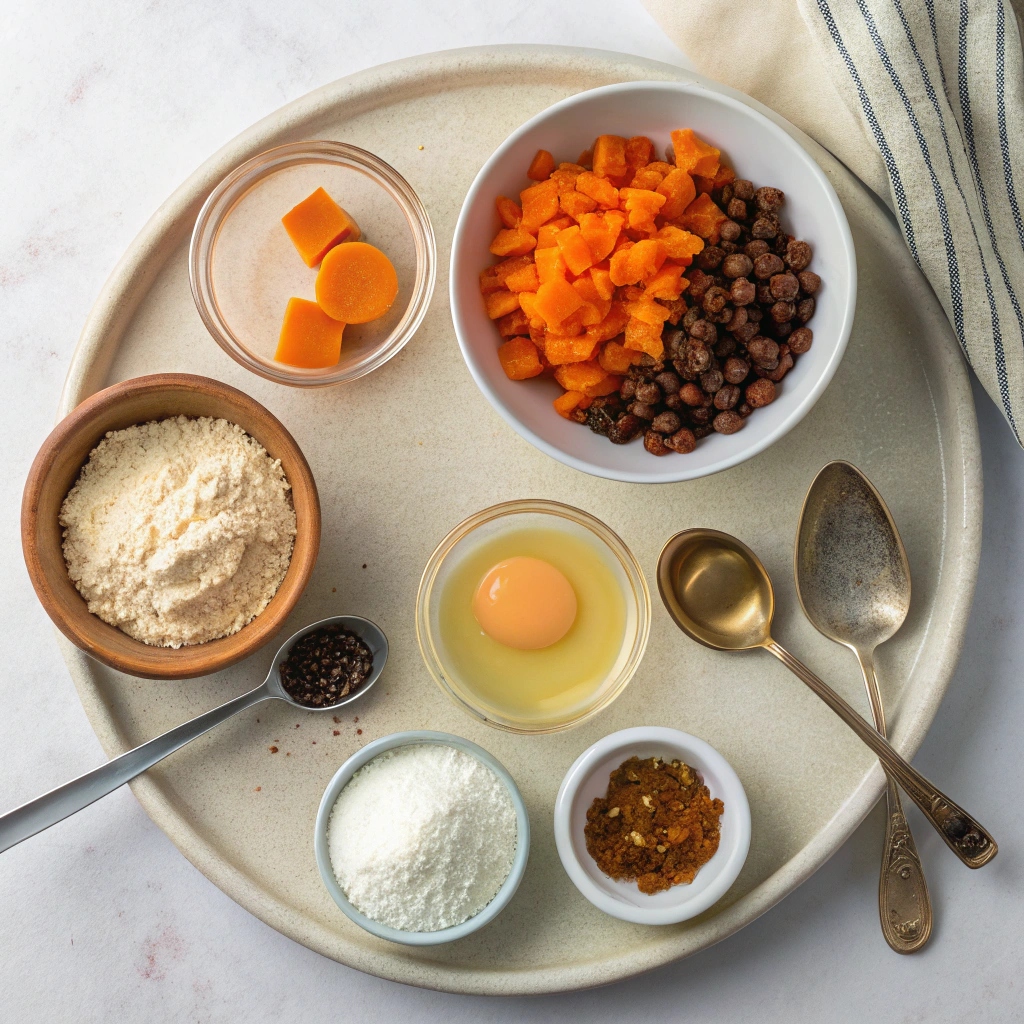 Ingredients for Carrot Cake Pancakes with Cream Cheese Frosting