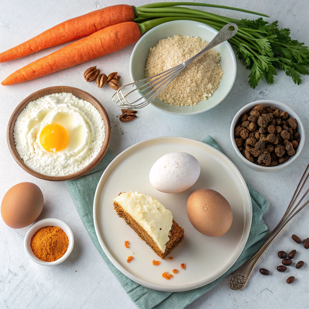 Ingredients for the Best-Ever Carrot Cake & Cream Cheese Frosting