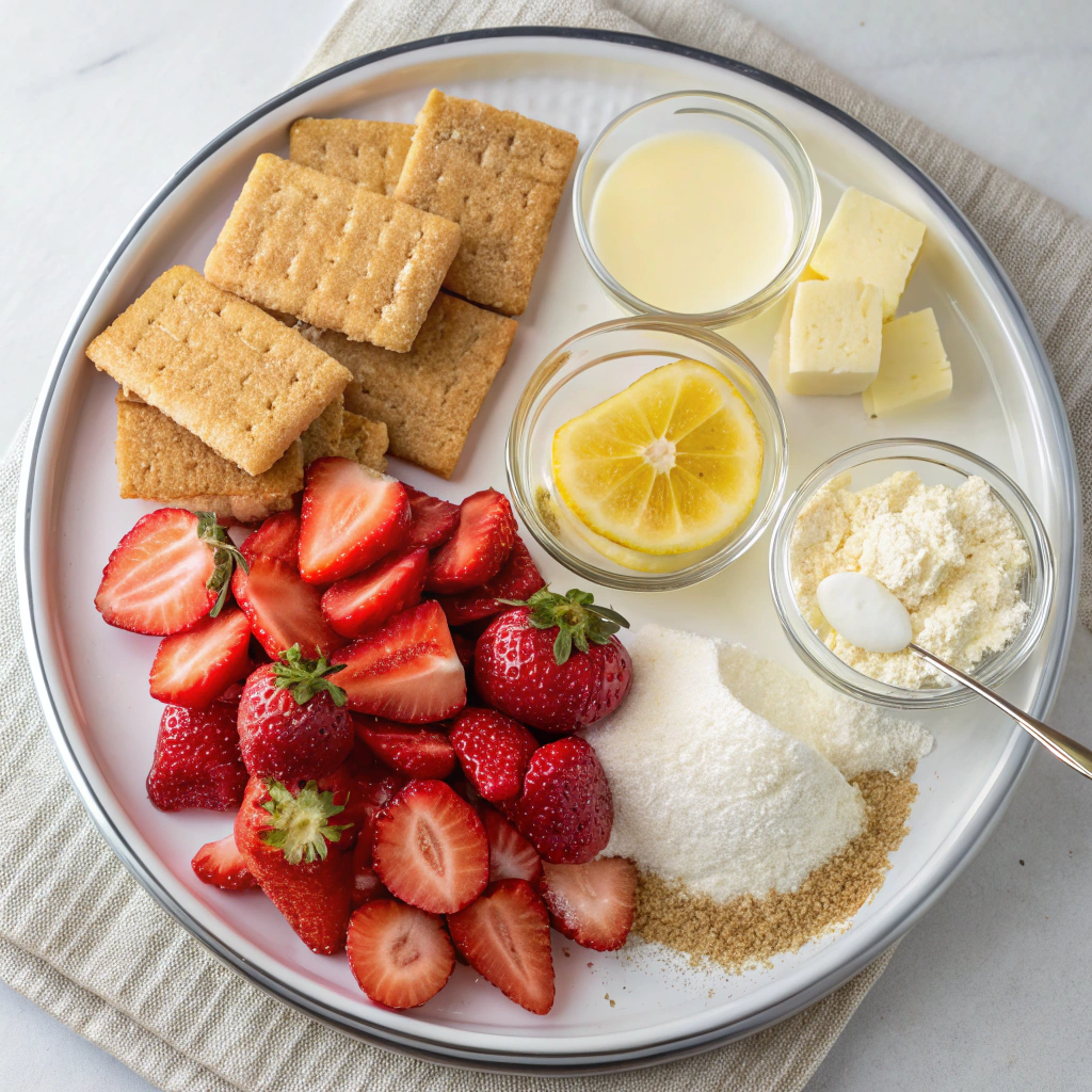 Ingredients for Strawberry Cheesecake Ice Cream