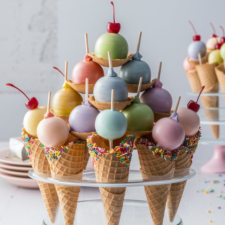 Cake Pops in Ice Cream Cones